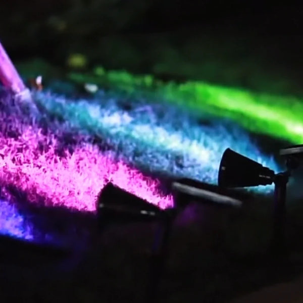LumiViva™ Solar-Gartenstrahler | Farbige Beleuchtung & stimmungsvolle Gartenatmosphäre