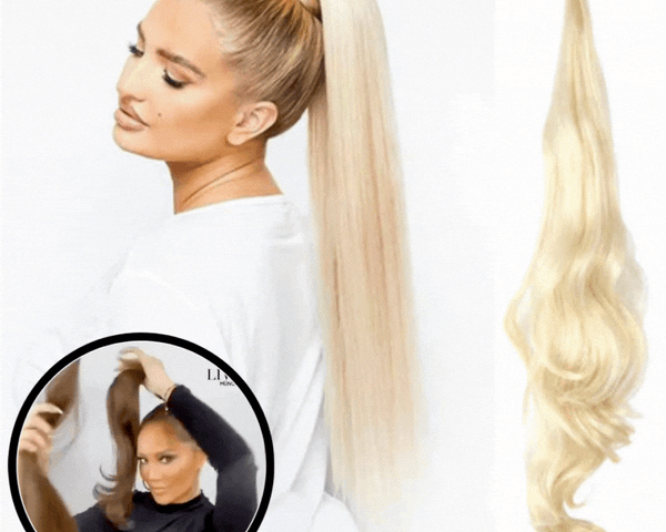 FülleZopf™ Verdopple deinen Look mit dieser doppelten Stil-Pferdeschwanzlösung für volles Haar.