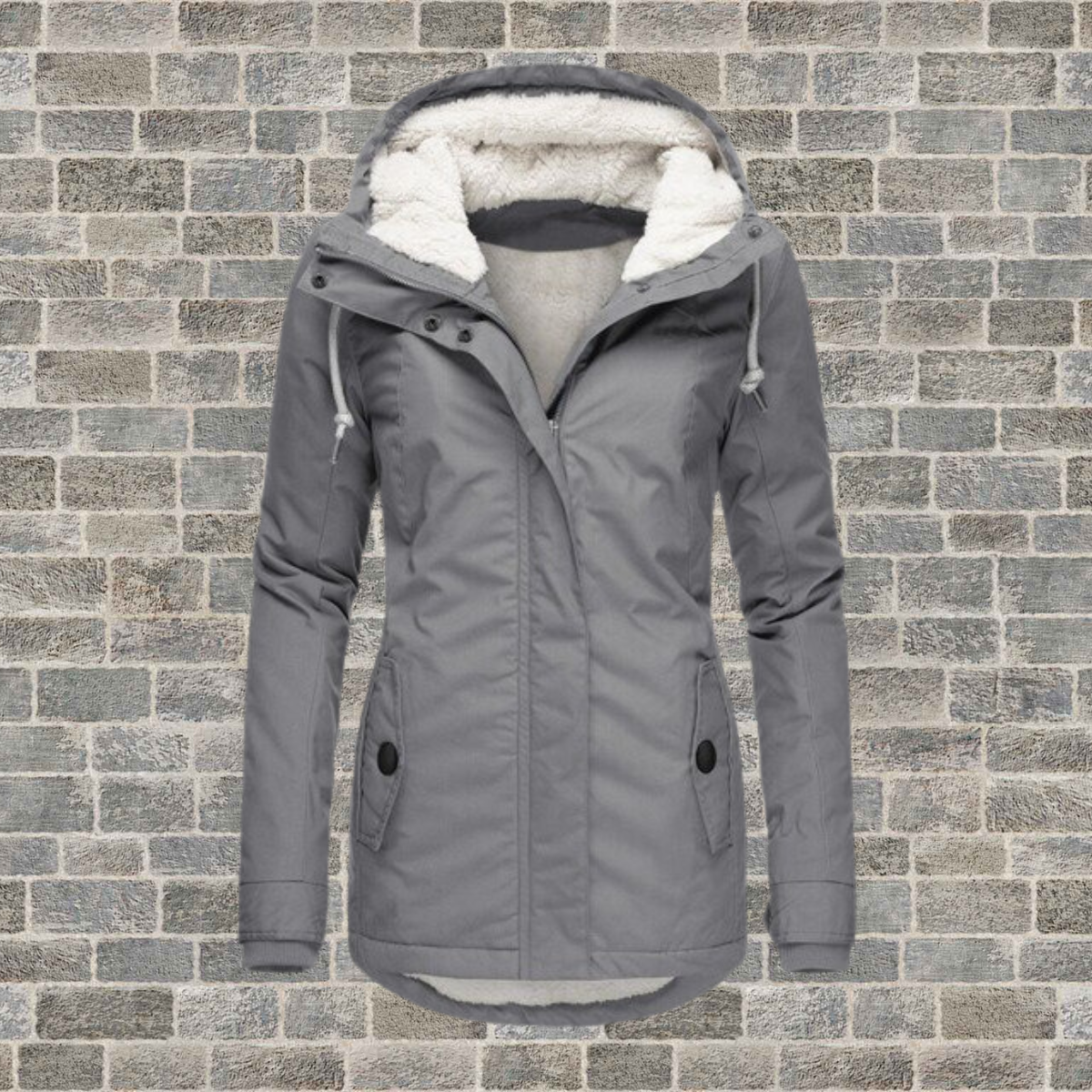 Johanna | Warme Baumwoll-Sherpa-Jacke