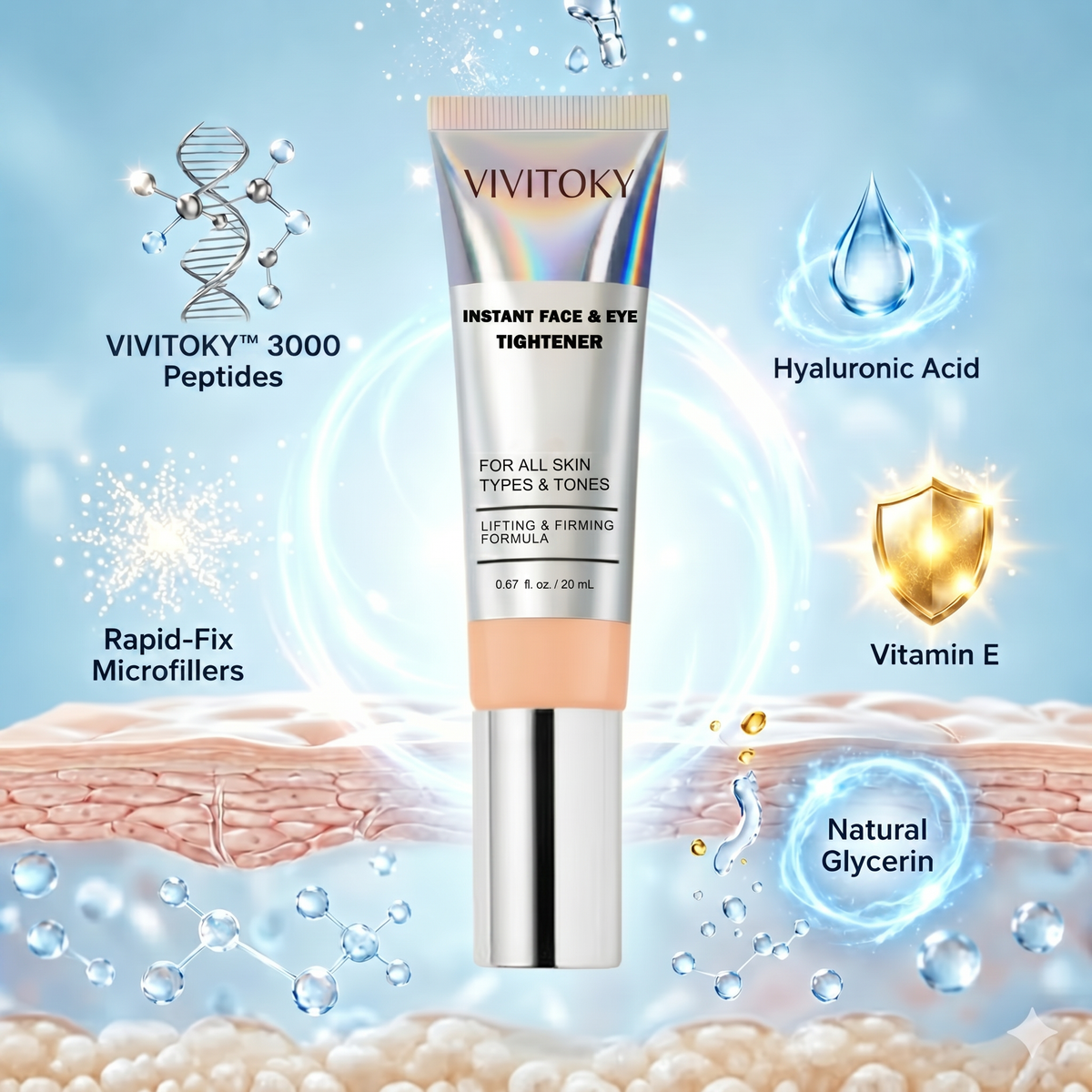 Fermelle™ Instant Face Tightener – Strafft die Haut & reduziert Falten in 60 Sekunden