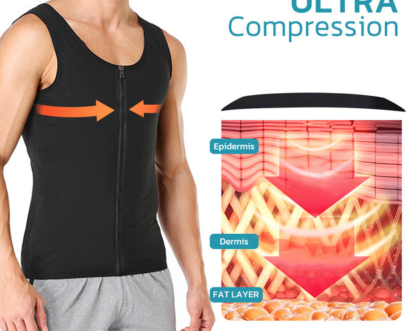 Gynecomastia Compress Zipper Vest