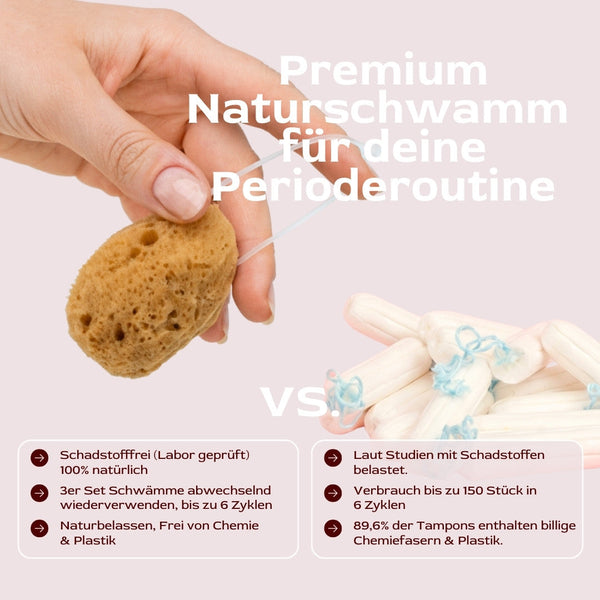 50% Rabatt | Menstruationsschwamm Starterset™ | Natürliche Periode ohne Chemie, ohne Austrocknen & ohne Müll!