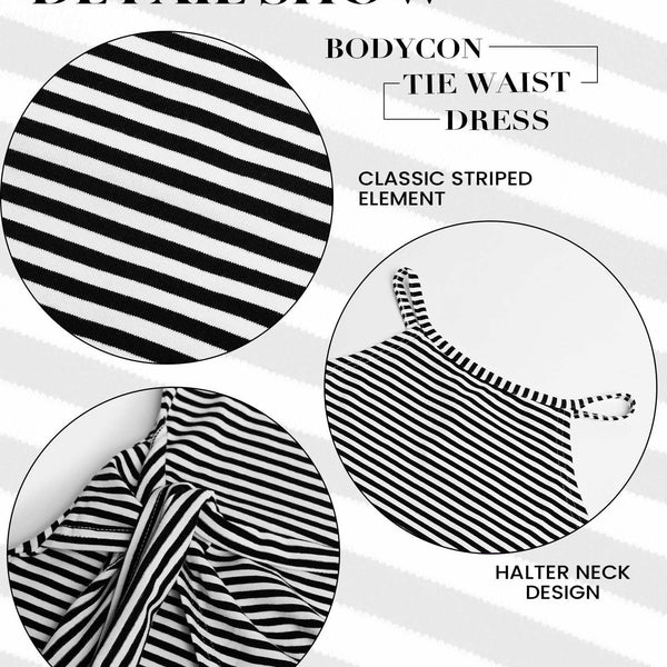 Bénanique™️ Lässiges gestreiftes Midikleid