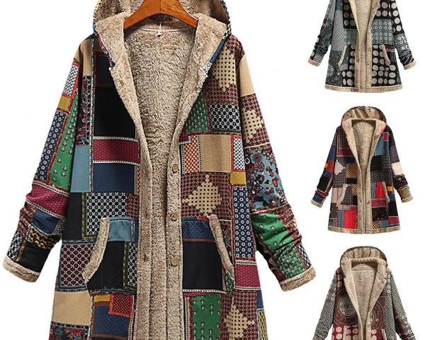 Clover™ Dicke, bedruckte Kaschmir-Jacke