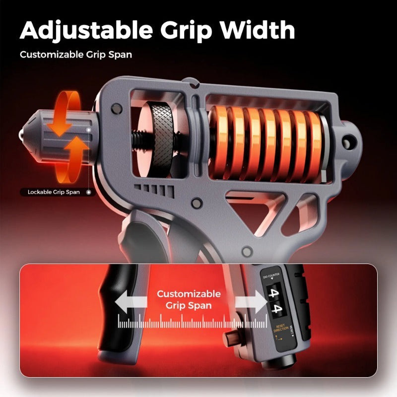 GripTrack™ Digitaler Handtrainer | Einstellbarer Widerstand bis 165 kg