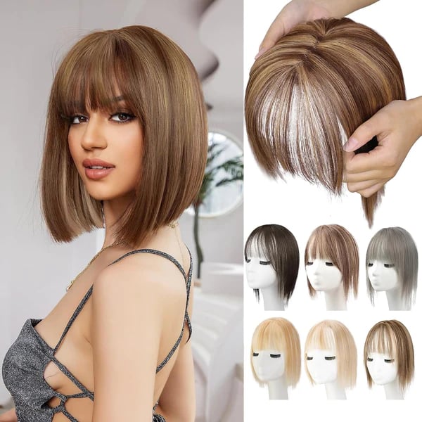HairEleganz | Natürlicher Haar-Topper mit Vollem Pony