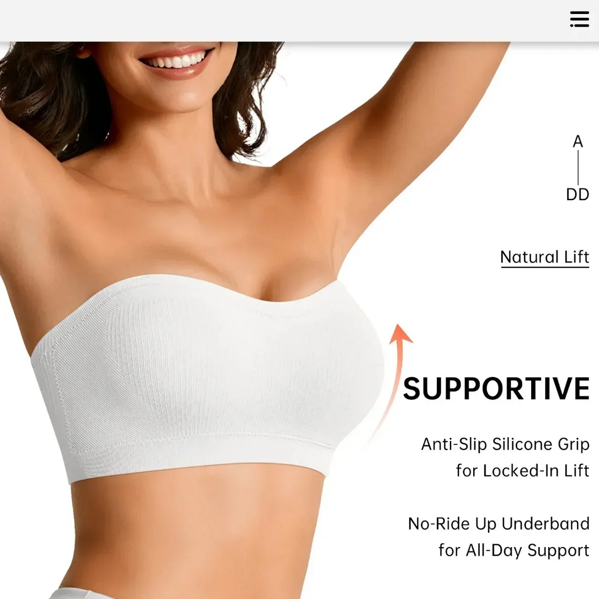 CurveStay™ Multiway-Bandeau-BH – Nahtloser Halt, Push-up-Effekt & maximaler Komfort