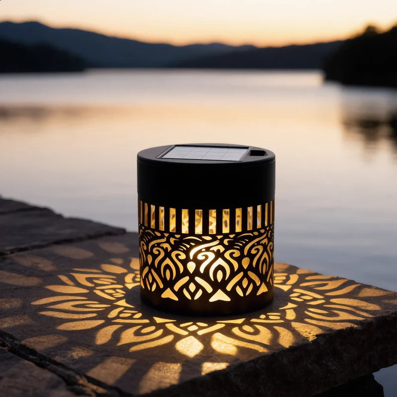Lunara™ Solar-Mandala-Gartenleuchte | Magische Lichtmuster & warmes Abendambiente
