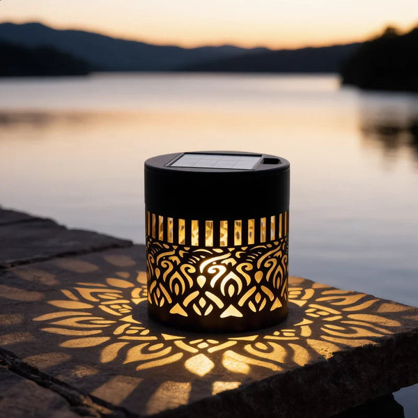 Lunara™ Solar-Mandala-Gartenleuchte | Magische Lichtmuster & warmes Abendambiente