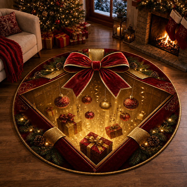 WinterVista™ 3D Weihnachts-Illusions-Teppich – Magische 3D-Tiefe für festliche Räume