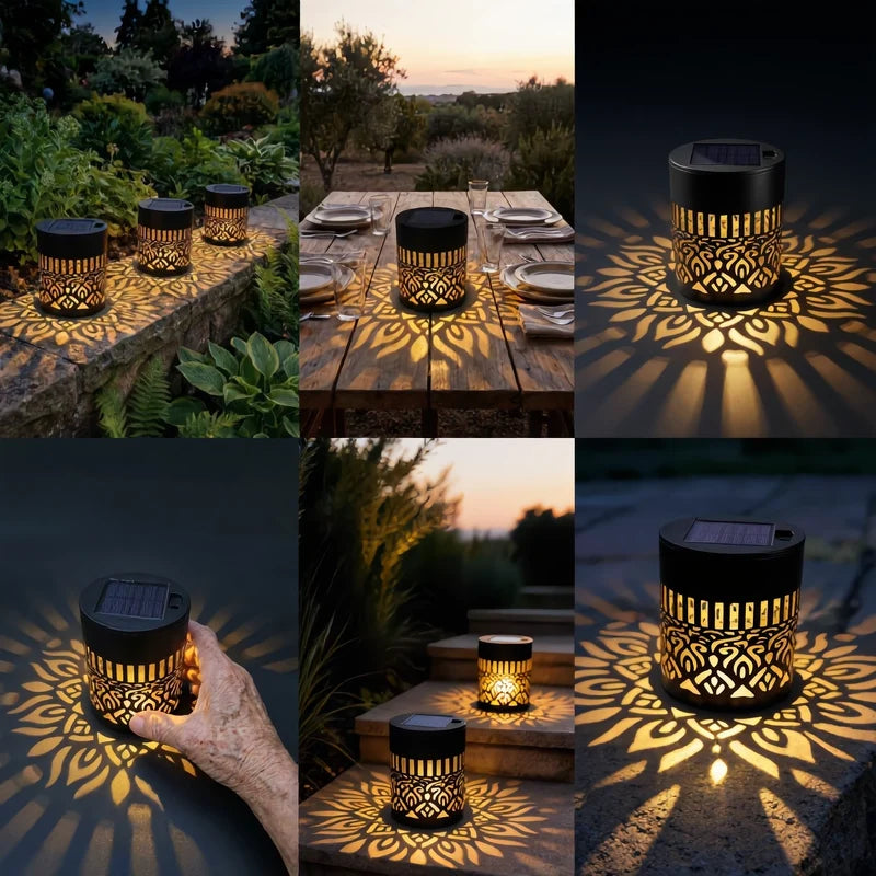 Lunara™ Solar-Mandala-Gartenleuchte | Magische Lichtmuster & warmes Abendambiente