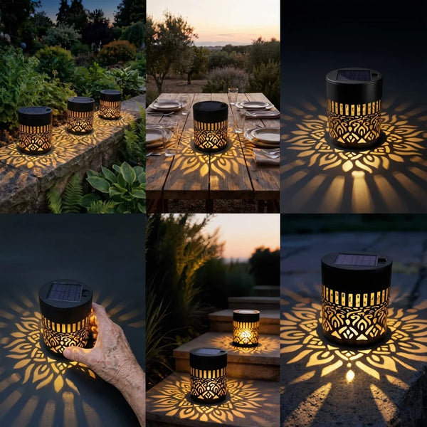 Lunara™ Solar-Mandala-Gartenleuchte | Magische Lichtmuster & warmes Abendambiente