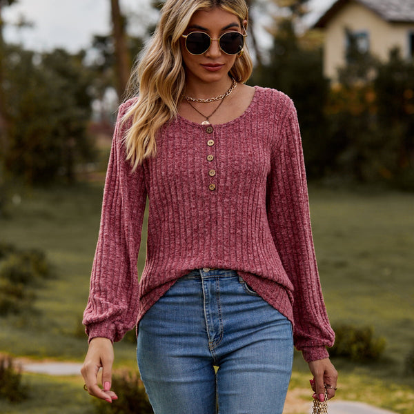 Dulce™ | Langärmeliger Pullover mit Knopfleiste