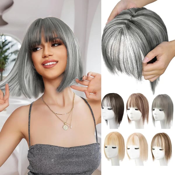 HairEleganz | Natürlicher Haar-Topper mit Vollem Pony