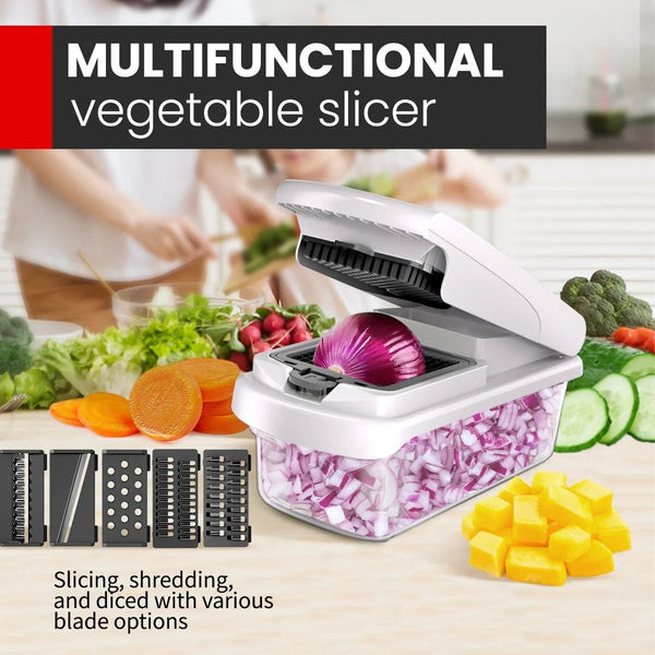 Vegora™ 15-in-1 Gemüseschneider | Schnelle und vielseitige Küchenvorbereitung
