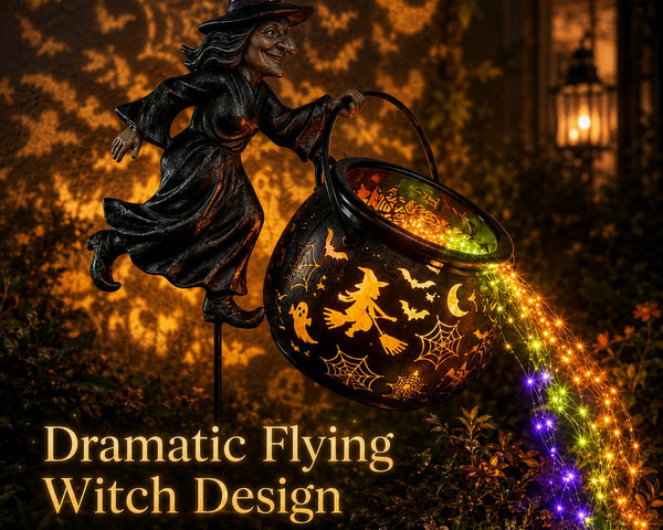 HexaGlow™ Halloween Hexenkessel Gartenlicht – Magische Farben & Projektionen für Ihre Halloween-Dekoration 🎃✨