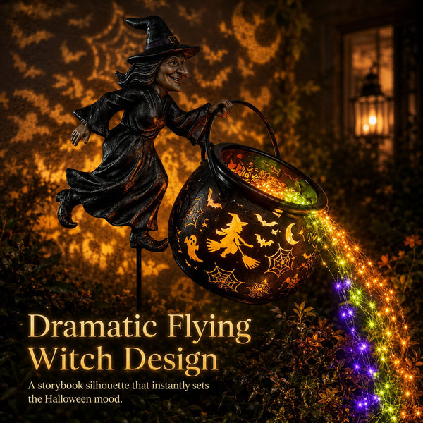 HexaGlow™ Halloween Hexenkessel Gartenlicht – Magische Farben & Projektionen für Ihre Halloween-Dekoration 🎃✨