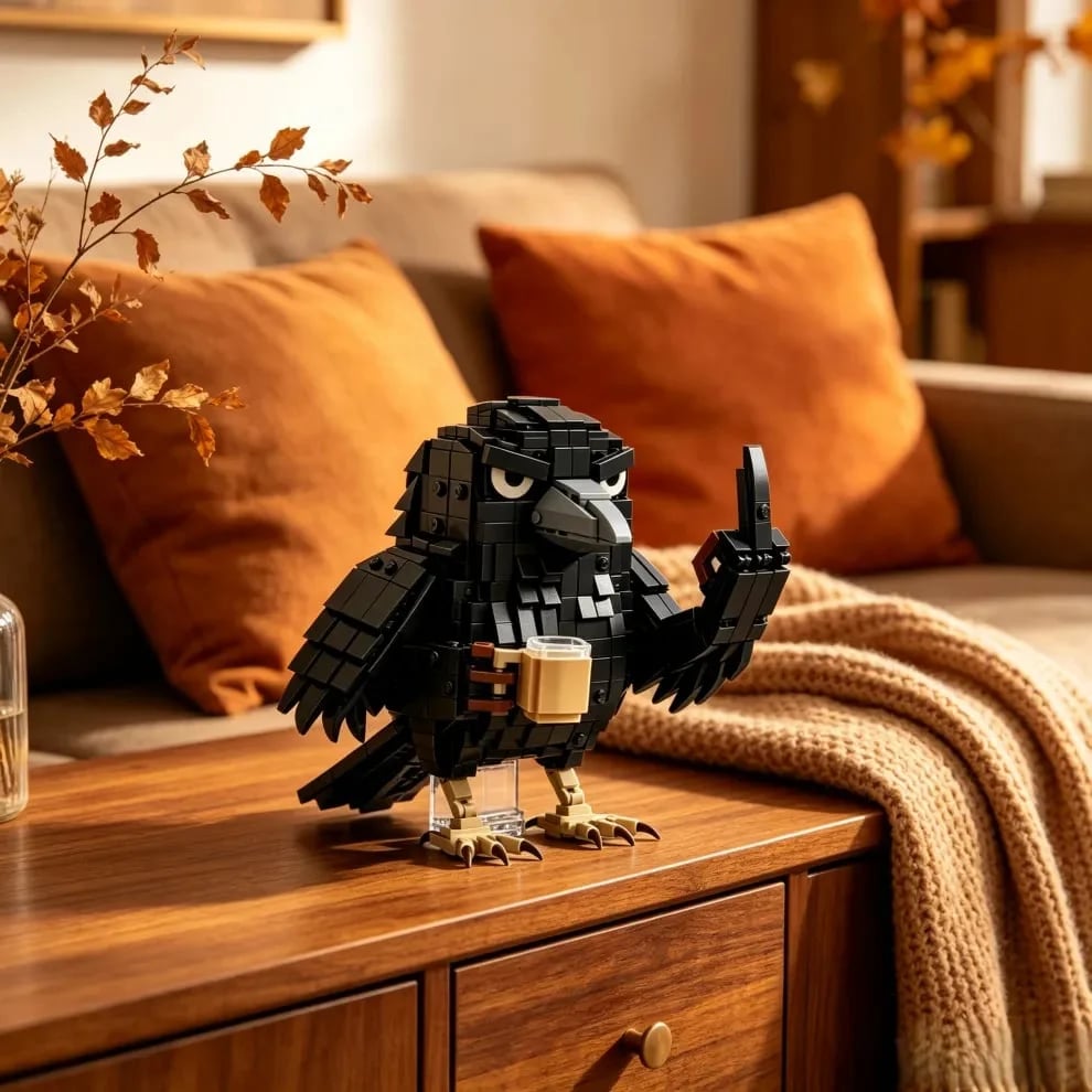 RavenBrew™ Krähen-Bausteinset | Sarkastischer Kaffeepausen-Humor