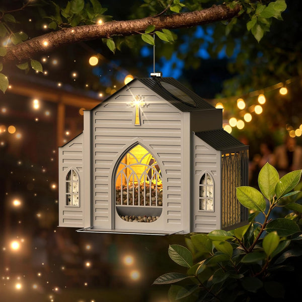 LichtNest™ Solar-Vogelfutterhaus – Dekorative Gartenbeleuchtung & Vogelfütterung