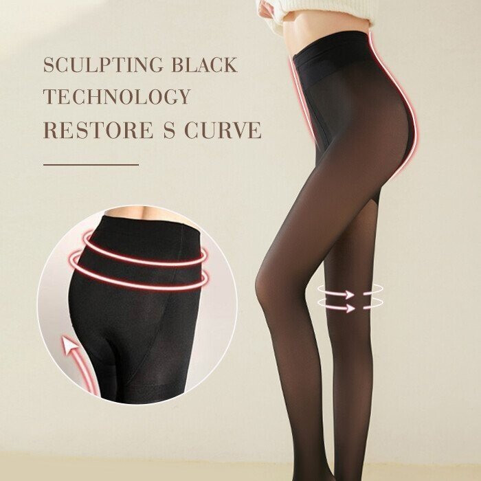 LegGlam™ Fake-Transparente, Fleecegefütterte Strumpfhose