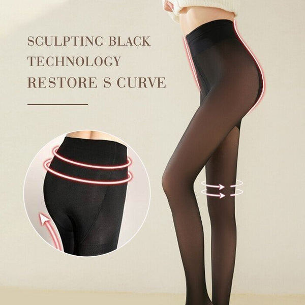 LegGlam™ Fake-Transparente, Fleecegefütterte Strumpfhose