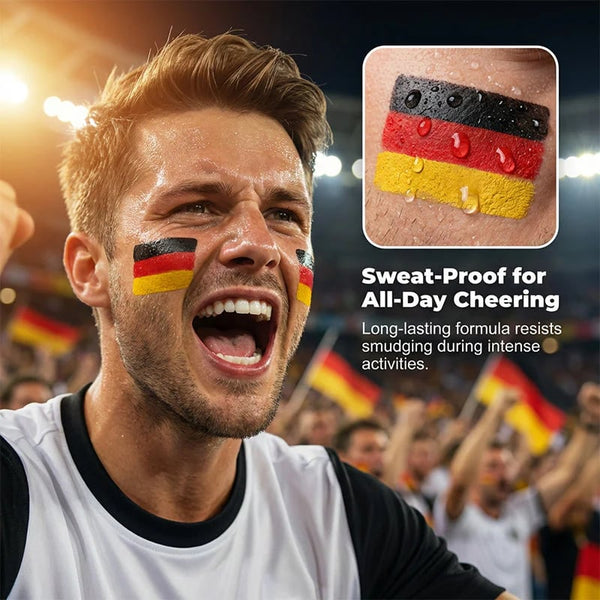 Kaufe 1, erhalte 1 gratis | Nationalfarben Face-Paint Stick | Für Sportfans