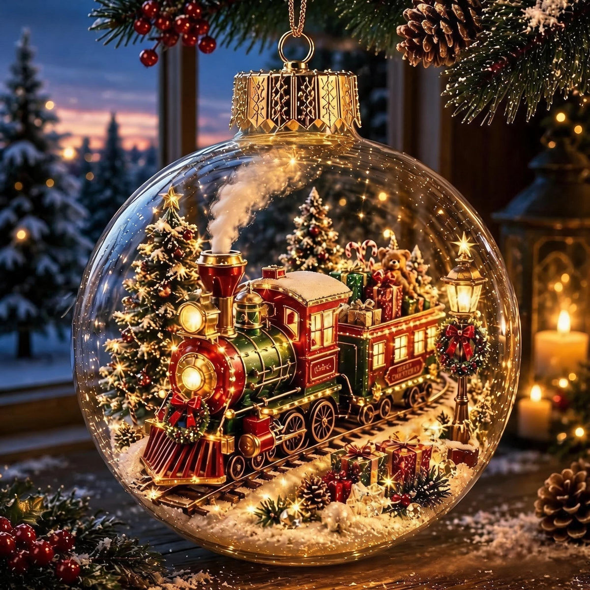 DioraLuma™ Leuchtender Weihnachts-Diorama-Anhänger – Warmer Glanz & zauberhafte Mini-Winterwelt