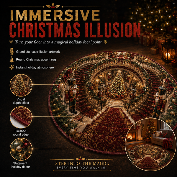 WinterVista™ 3D Weihnachts-Illusions-Teppich – Magische 3D-Tiefe für festliche Räume