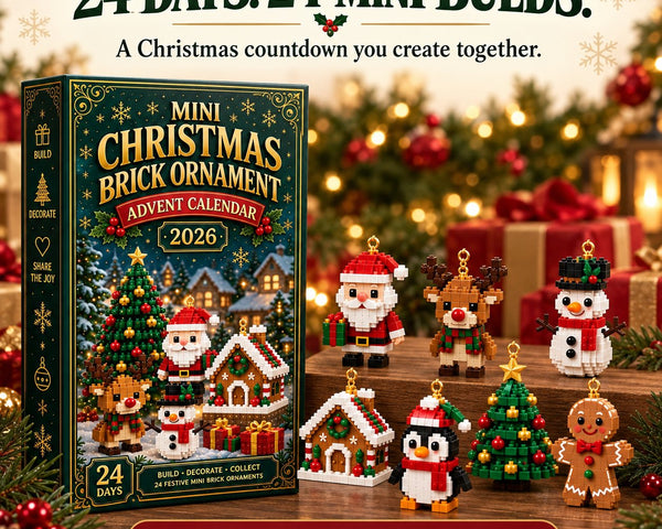 Brickora™ Mini-Adventskalender | 24 Weihnachts-Bausets zum Bauen & Dekorieren