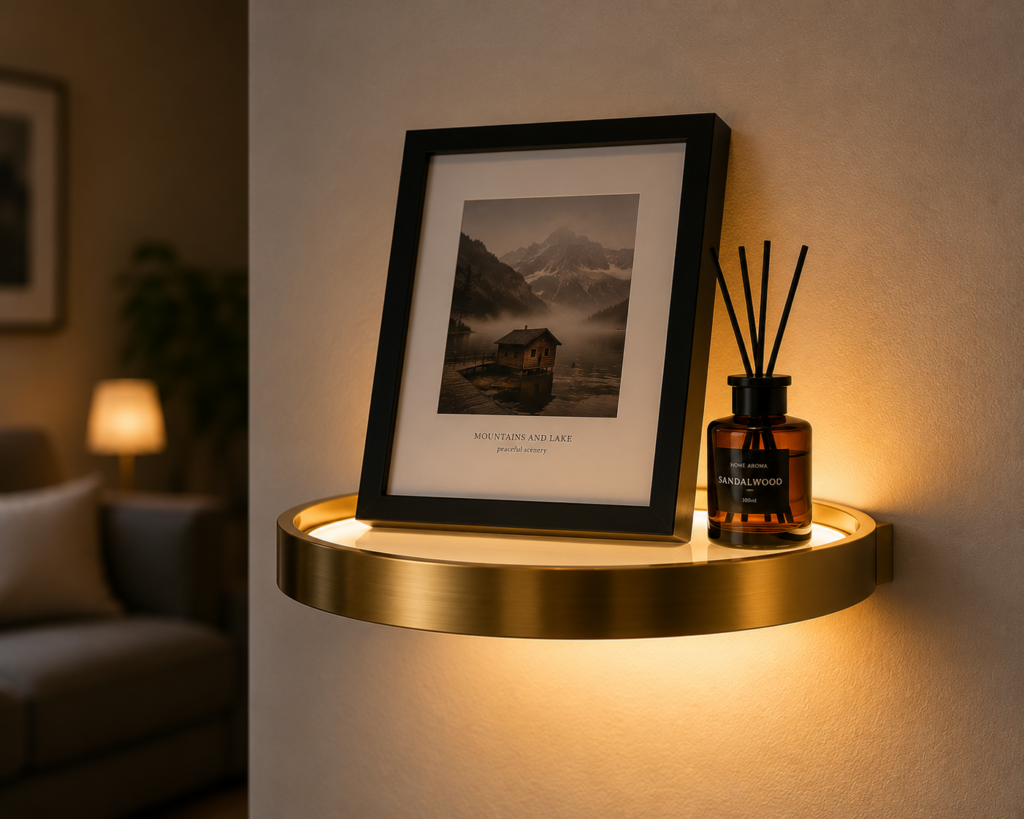 Glowora™ Leuchtendes Wandregal | Stilvolle Dekoration & warmes LED-Ambiente