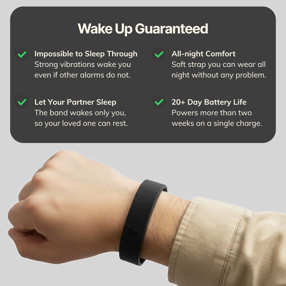 WakeBand™ Vibrationswecker-Armband | Lautlos und zuverlässig aufwachen