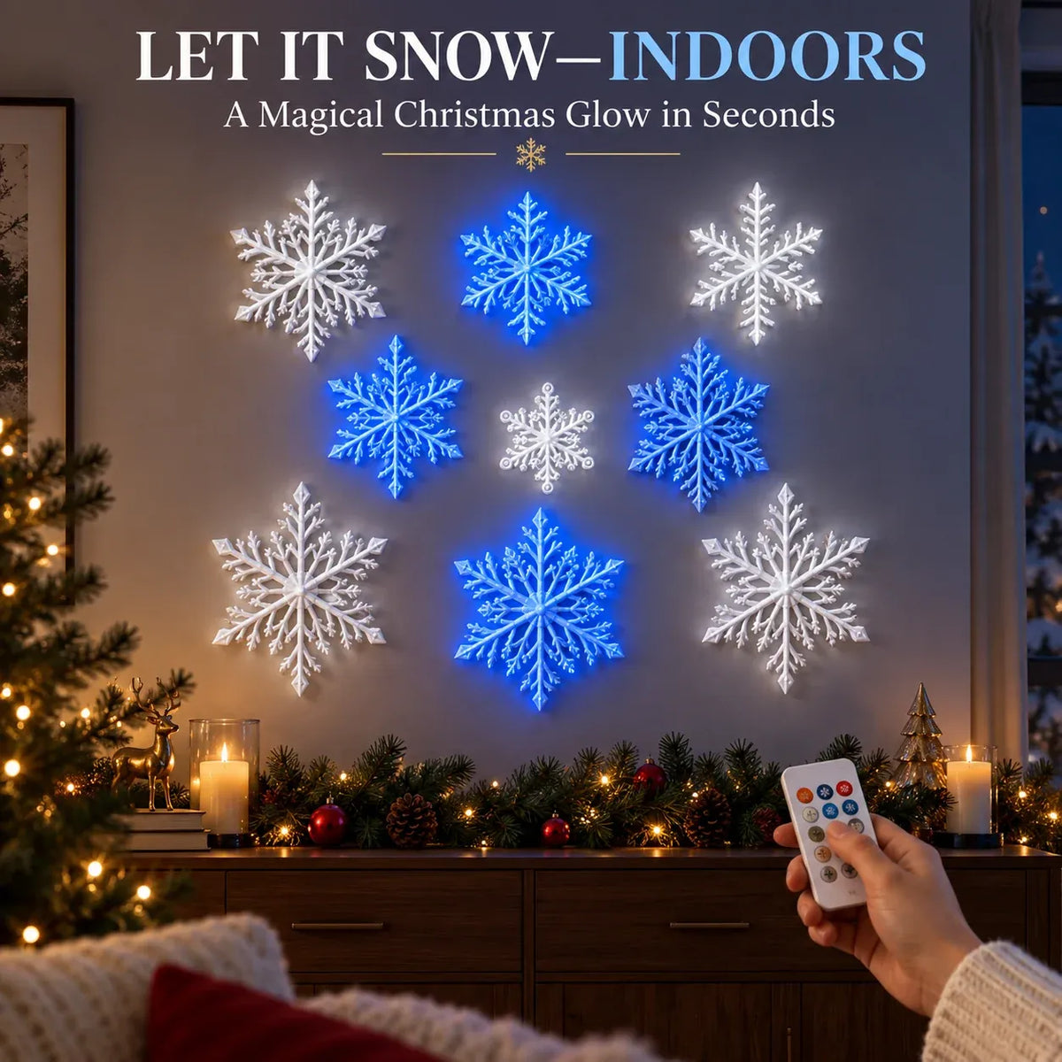 FrostGlow™ 3D Schneeflocken-Wandlichter | Magischer Weihnachtsglanz & stilvolle Winterdeko