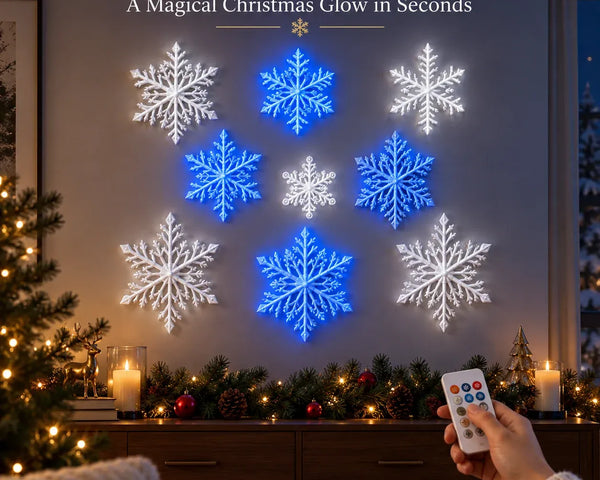 FrostGlow™ 3D Schneeflocken-Wandlichter | Magischer Weihnachtsglanz & stilvolle Winterdeko
