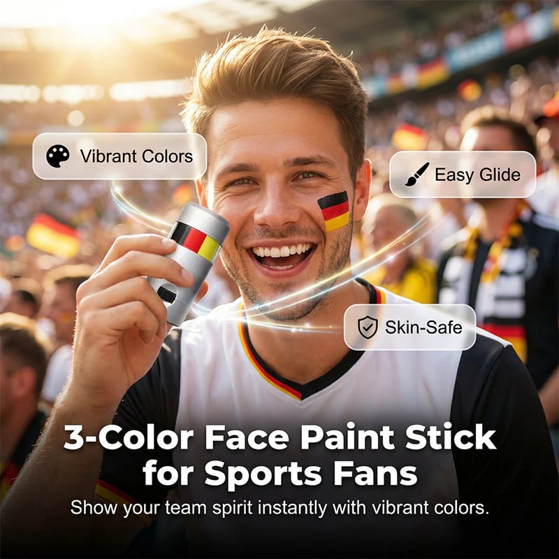 Kaufe 1, erhalte 1 gratis | Nationalfarben Face-Paint Stick | Für Sportfans