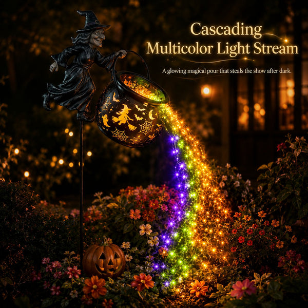 HexaGlow™ Halloween Hexenkessel Gartenlicht – Magische Farben & Projektionen für Ihre Halloween-Dekoration 🎃✨