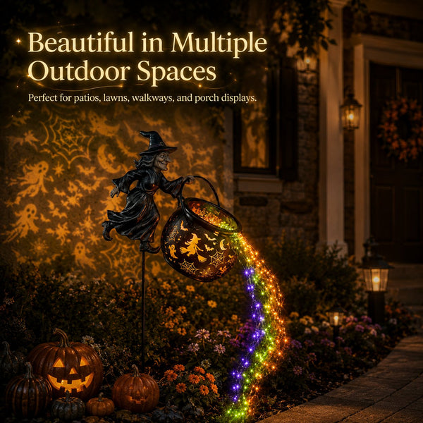HexaGlow™ Halloween Hexenkessel Gartenlicht – Magische Farben & Projektionen für Ihre Halloween-Dekoration 🎃✨