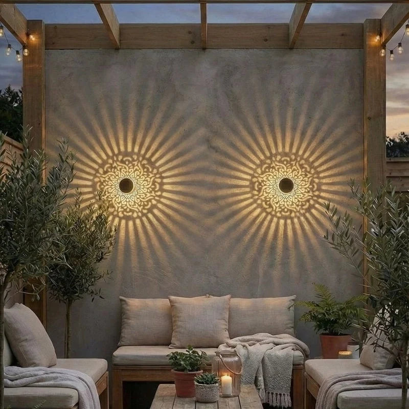 Lunara™ Solar-Mandala-Gartenleuchte | Magische Lichtmuster & warmes Abendambiente