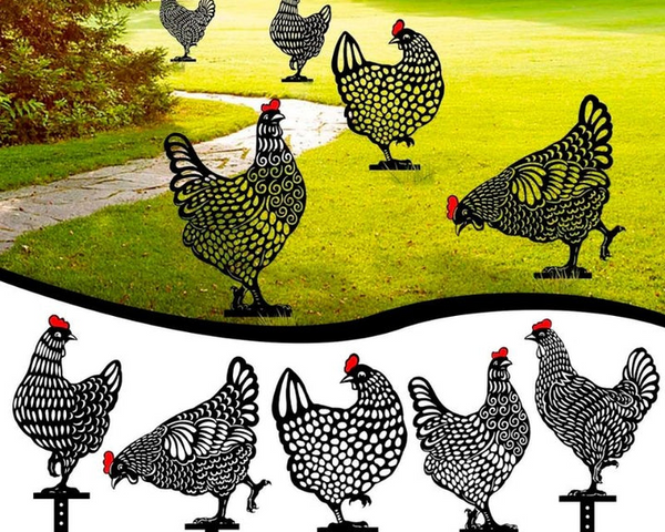 50% RABATT | HappyChicken - Hühner-Gartendekoration - Satz von 5 [Letzter Tag Rabatt]
