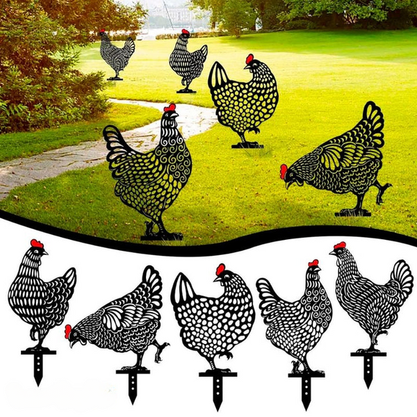 50% RABATT | HappyChicken - Hühner-Gartendekoration - Satz von 5 [Letzter Tag Rabatt]