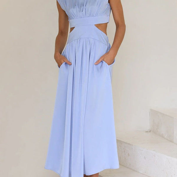 [50% Rabatt] Lorna™ Rollkragen Taille Ausgeschnitten Sommer Midi-Kleid