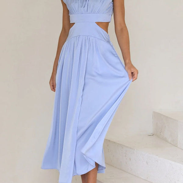 [50% Rabatt] Lorna™ Rollkragen Taille Ausgeschnitten Sommer Midi-Kleid