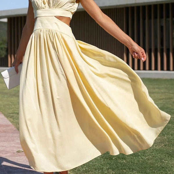 [50% Rabatt] Lorna™ Rollkragen Taille Ausgeschnitten Sommer Midi-Kleid