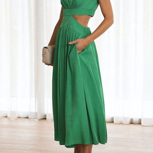 [50% Rabatt] Lorna™ Rollkragen Taille Ausgeschnitten Sommer Midi-Kleid