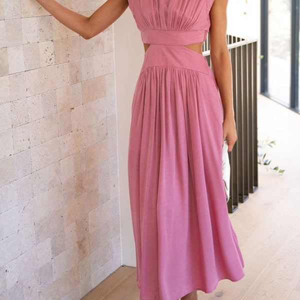 [50% Rabatt] Lorna™ Rollkragen Taille Ausgeschnitten Sommer Midi-Kleid