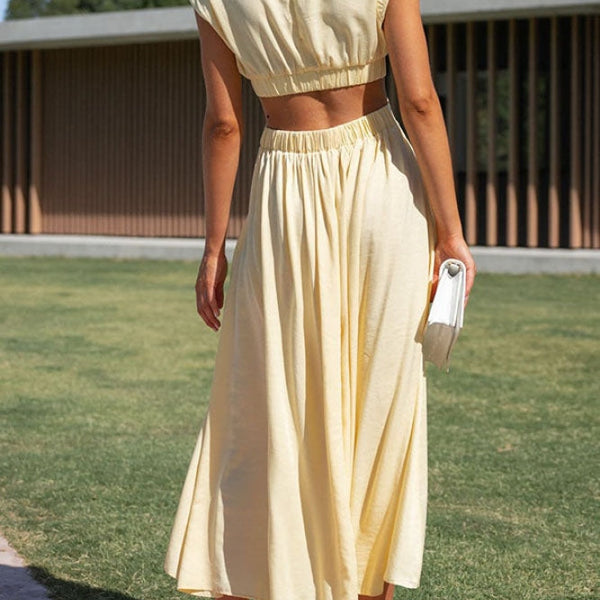 [50% Rabatt] Lorna™ Rollkragen Taille Ausgeschnitten Sommer Midi-Kleid
