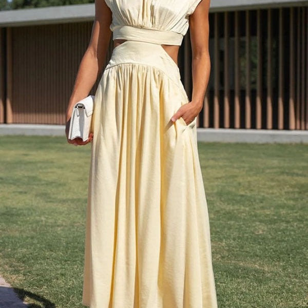 [50% Rabatt] Lorna™ Rollkragen Taille Ausgeschnitten Sommer Midi-Kleid