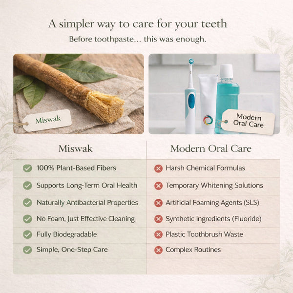 MiswaPure™ Natürliche Miswak-Zahnbürste – Zähne aufhellen, Plaque entfernen & Zahnfleisch stärken
