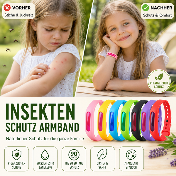 1+1 GRATIS | BugGuard™ - Wiederverwendbares Mückenschutzarmband für Outdoor, Camping & Reisen