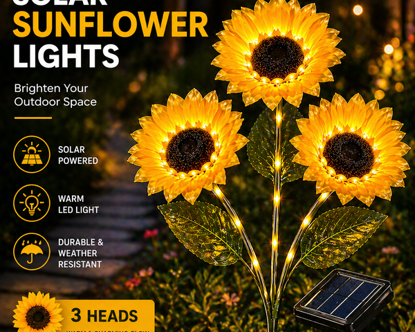 SunLuma™ Solar-Sonnenblumenleuchten – Blühende Gartendeko mit warmem Nachtleuchten 🌻✨
