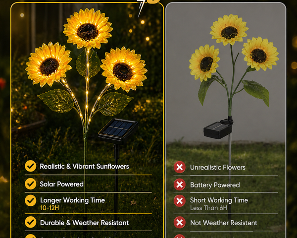 SunLuma™ Solar-Sonnenblumenleuchten – Blühende Gartendeko mit warmem Nachtleuchten 🌻✨